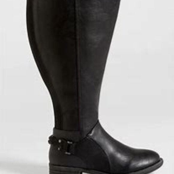 Leslie Extra Wide Calf Distressed Faux Leather Boots Size 7 1/2W - Picture 6 of 6